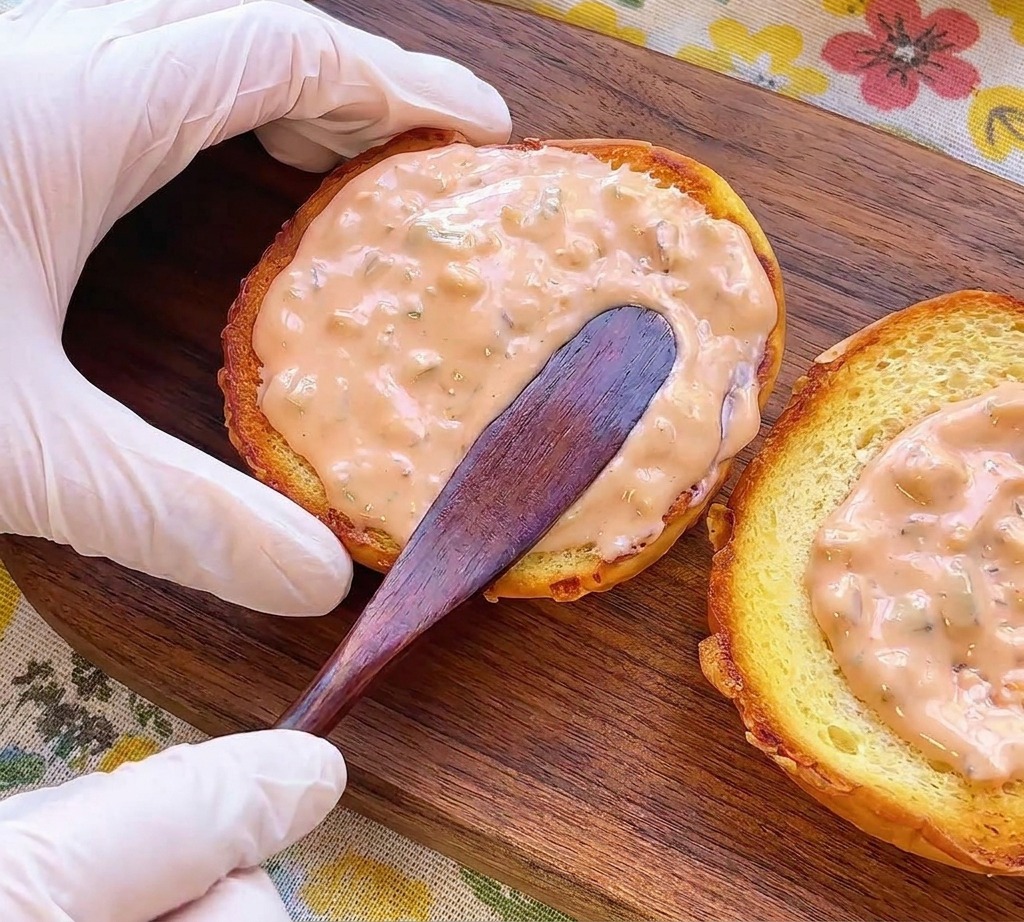 Wysoki burger wołowy z roztopionym serem i boczkiem na drewnianej desce, obok świeżych pomidorków koktajlowych.