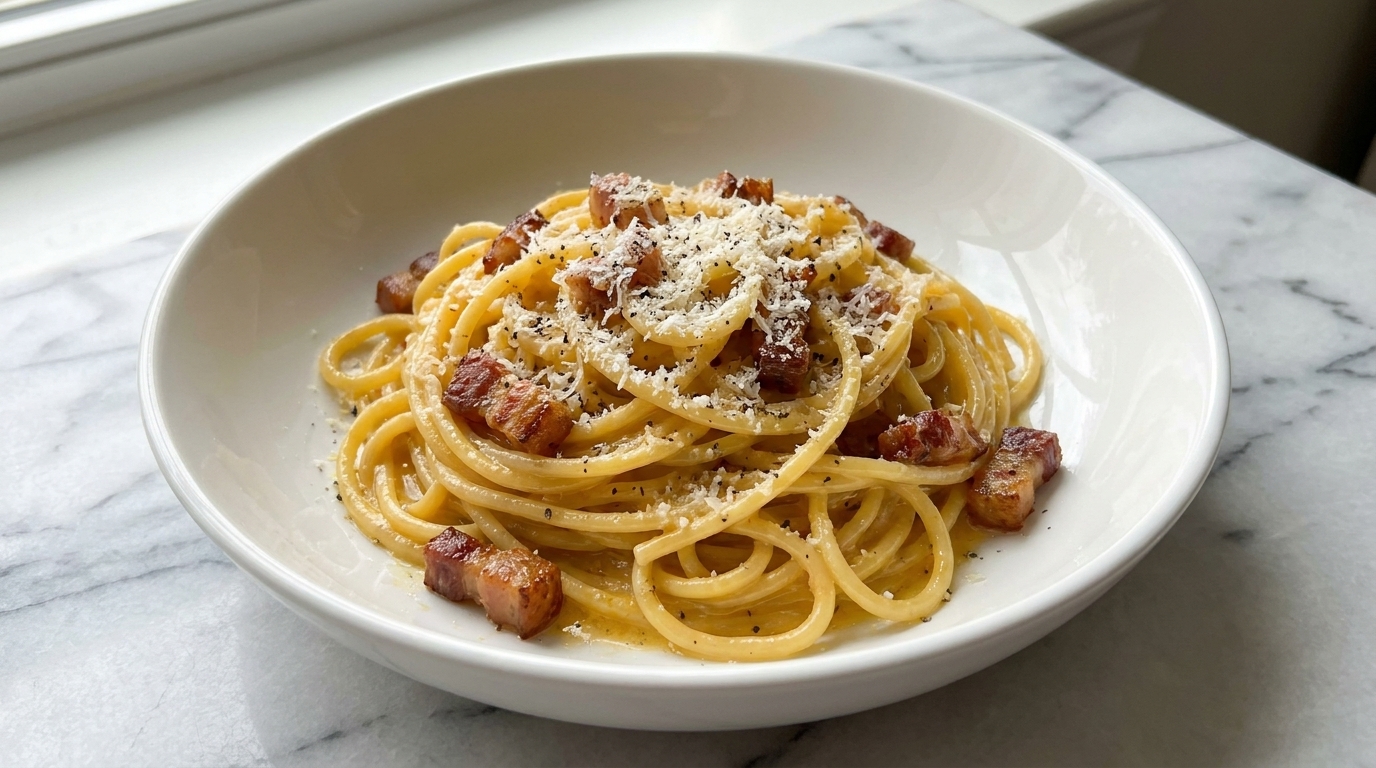 Autentyczne Spaghetti Carbonara po Rzymsku