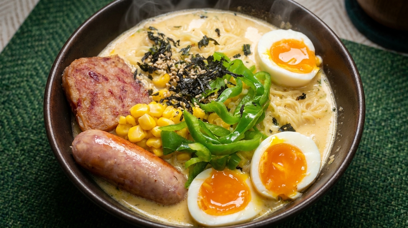 Kremowy ramen błyskawiczny (Viralowy hack z majonezem Kewpie)