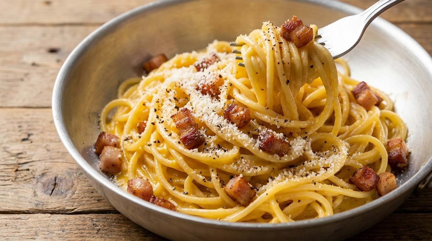 Klasyczna rzymska Carbonara (Pasta alla Carbonara)