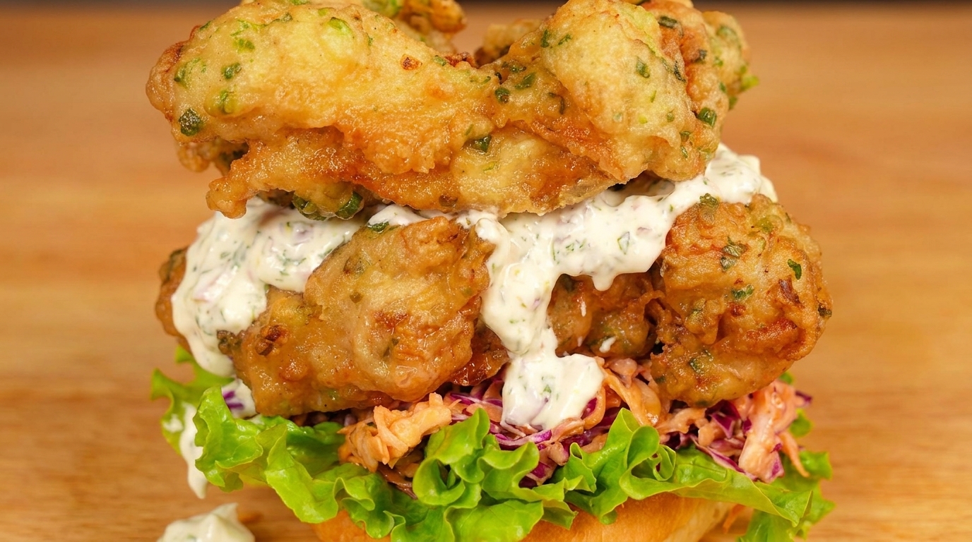 Epicki Burger z Kurczakiem w Chrupiącym Cieście z Dymką