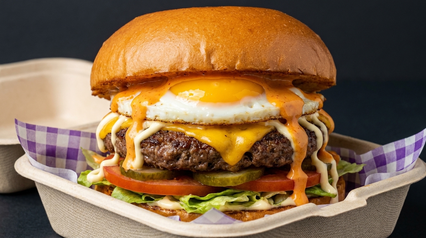 Niezrównany burger z wołowiną, jajkiem i serem