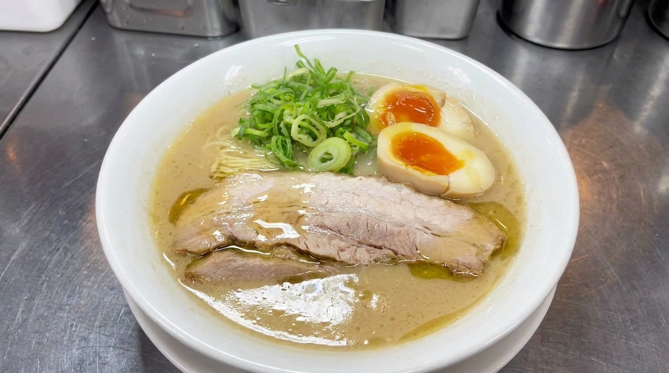 Autentyczny Japoński Ramen Tonkotsu (Wywar z Kości Wieprzowych)