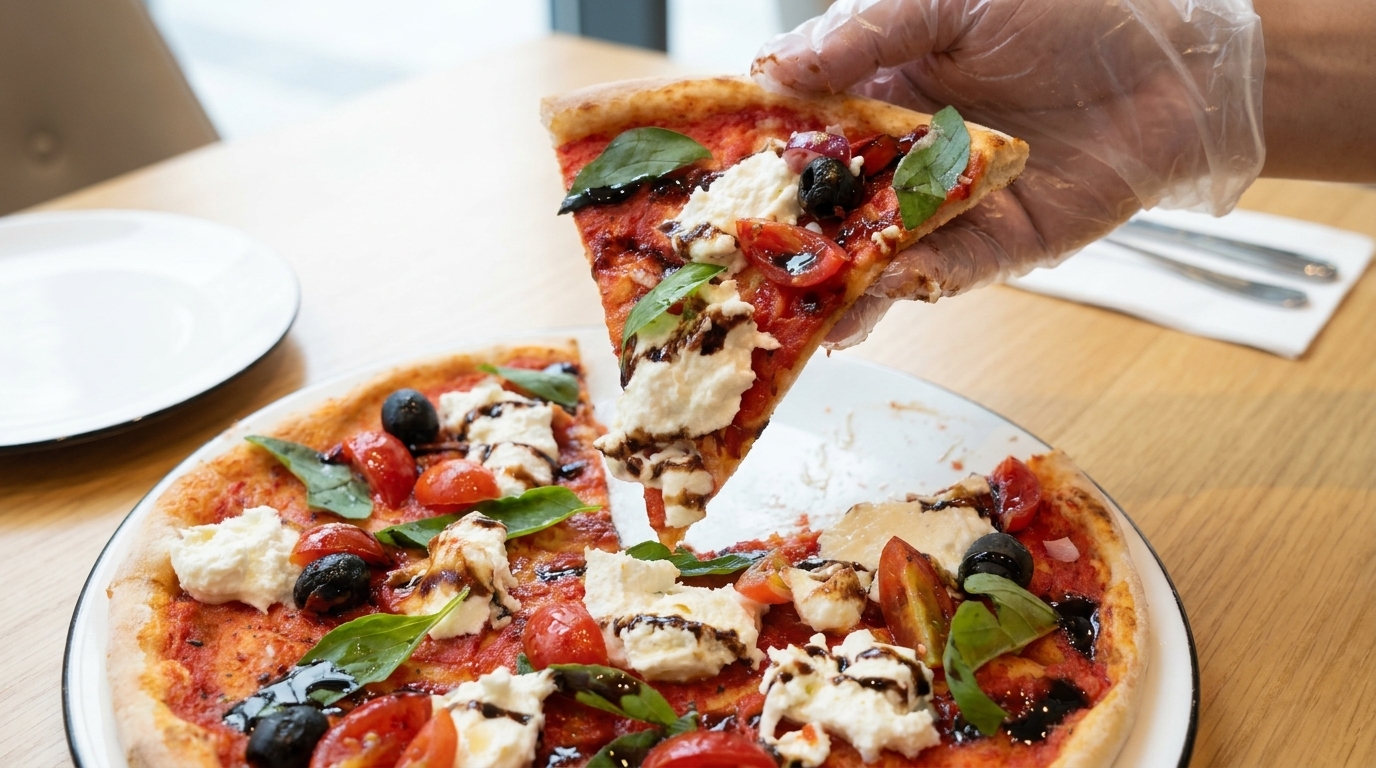 Klasyczna pizza z mozzarellą di bufala i glazurą balsamiczną