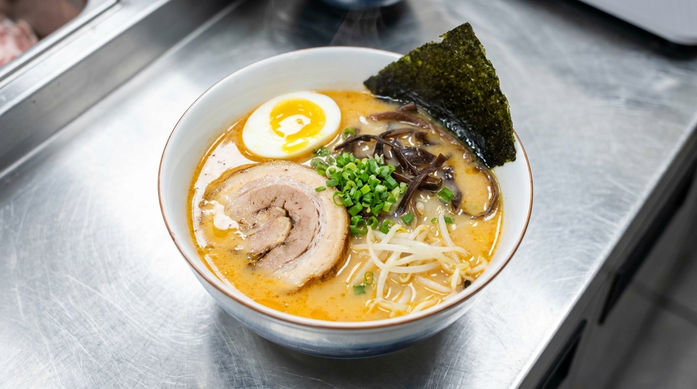Autentyczny japoński Tonkotsu Miso Ramen