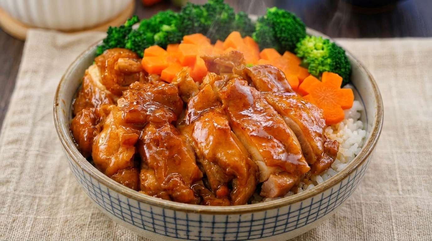 Kurczak w stylu Yoshinoya (Japońska miska ryżowa)