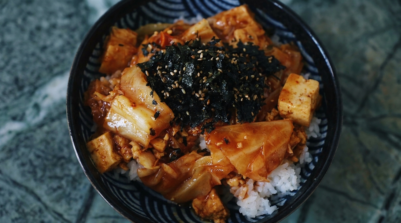 Pikantna miska ryżu z curry i tuńczykiem