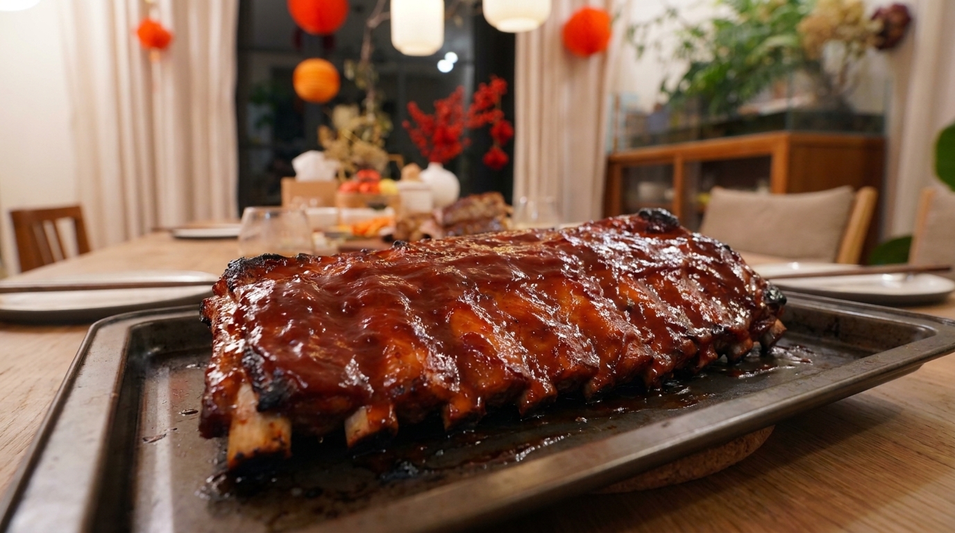 Pieczone żeberka BBQ w glazurze miodowej