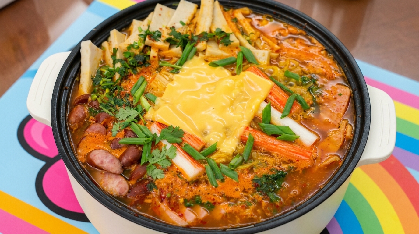 Klasyczny koreański gulasz wojskowy (Budae Jjigae)