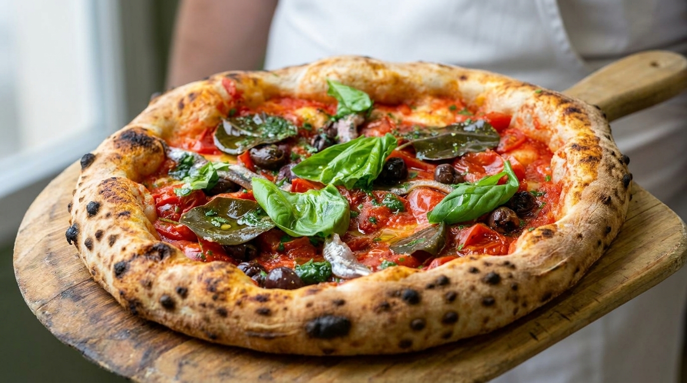 Neapolitańska Pizza Marinara z Anchois (Pizza Żeglarzy)