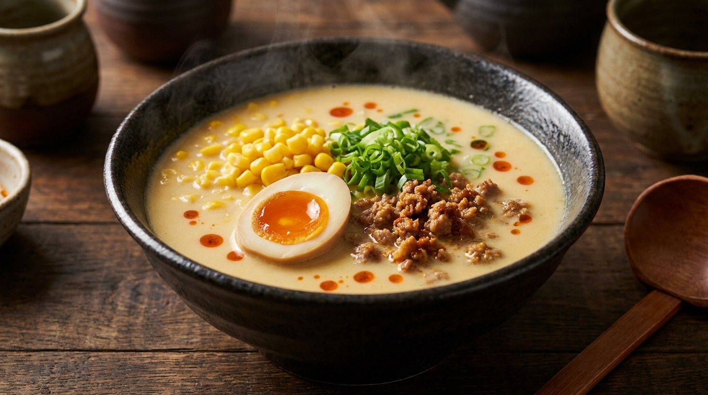 Kremowy Ramen Miso na Mleku Sojowym (Tanyu Ramen)