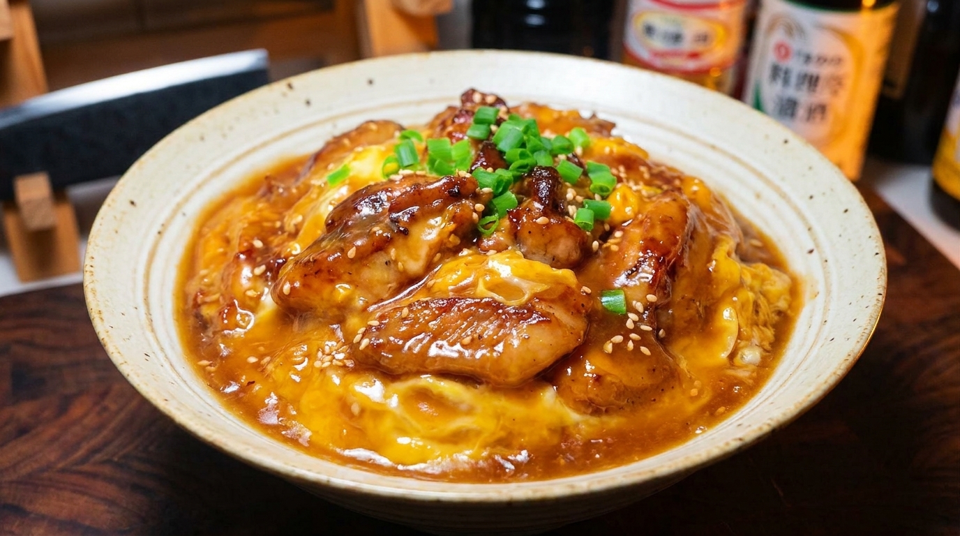 Japońskie Oyakodon (Miska z kurczakiem i jajkiem)