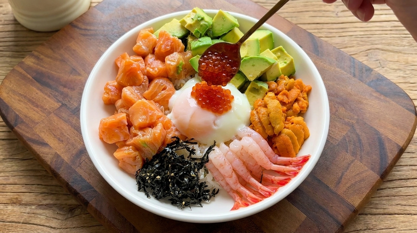 Luksusowe Kaisendon z Łososiem (Sashimi Bowl)