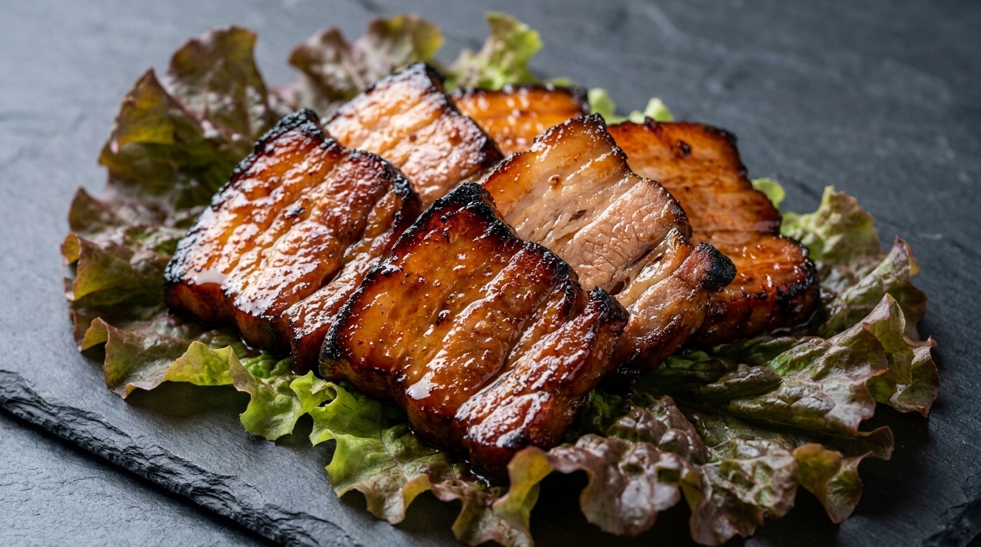 Koreański grillowany boczek marynowany w owocach (Dwaeji-bulgogi)