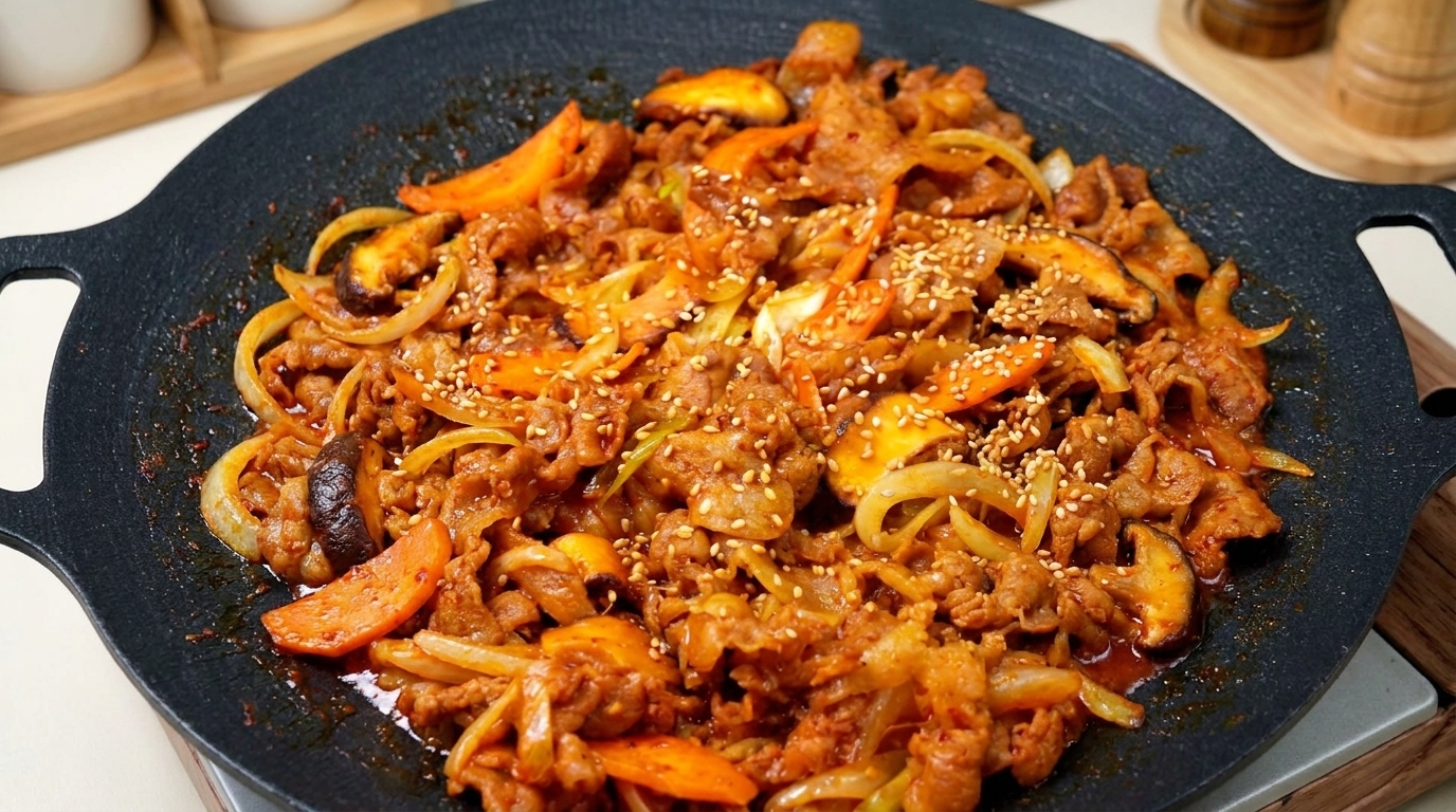 Pikantny koreański boczek stir-fry (Jeyuk Bokkeum)