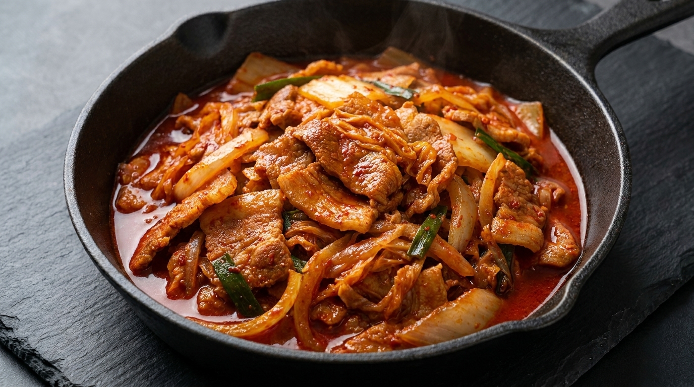 Koreańska wieprzowina na ostro z kimchi (Jeyuk Bokkeum)