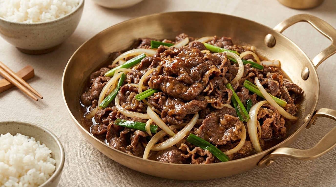 Autentyczne koreańskie Bulgogi (Smażona Wołowina)