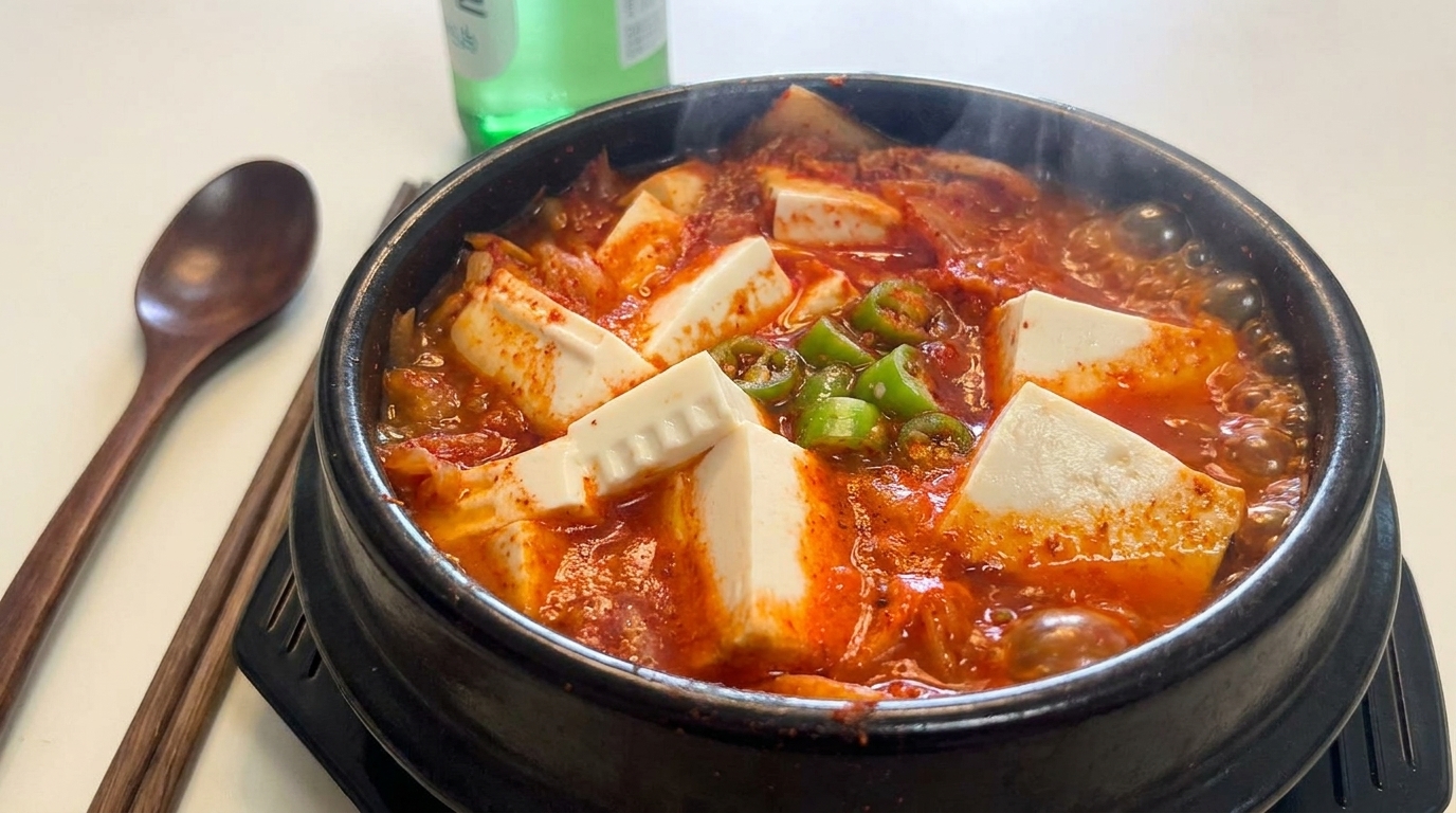 Szybka koreańska zupa z kimchi i tuńczykiem (Chamchi Kimchi Jjigae)