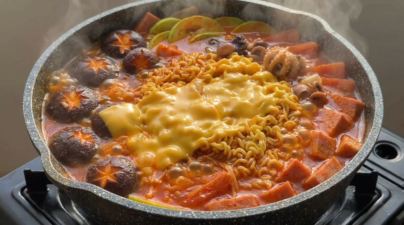 Klasyczny koreański kociołek wojskowy (Budae Jjigae)
