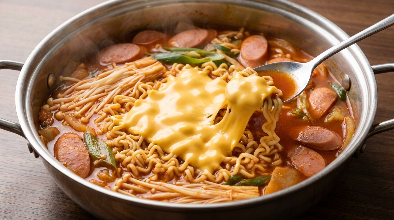 Autentyczne Budae Jjigae: Koreańska Zupa Wojskowa