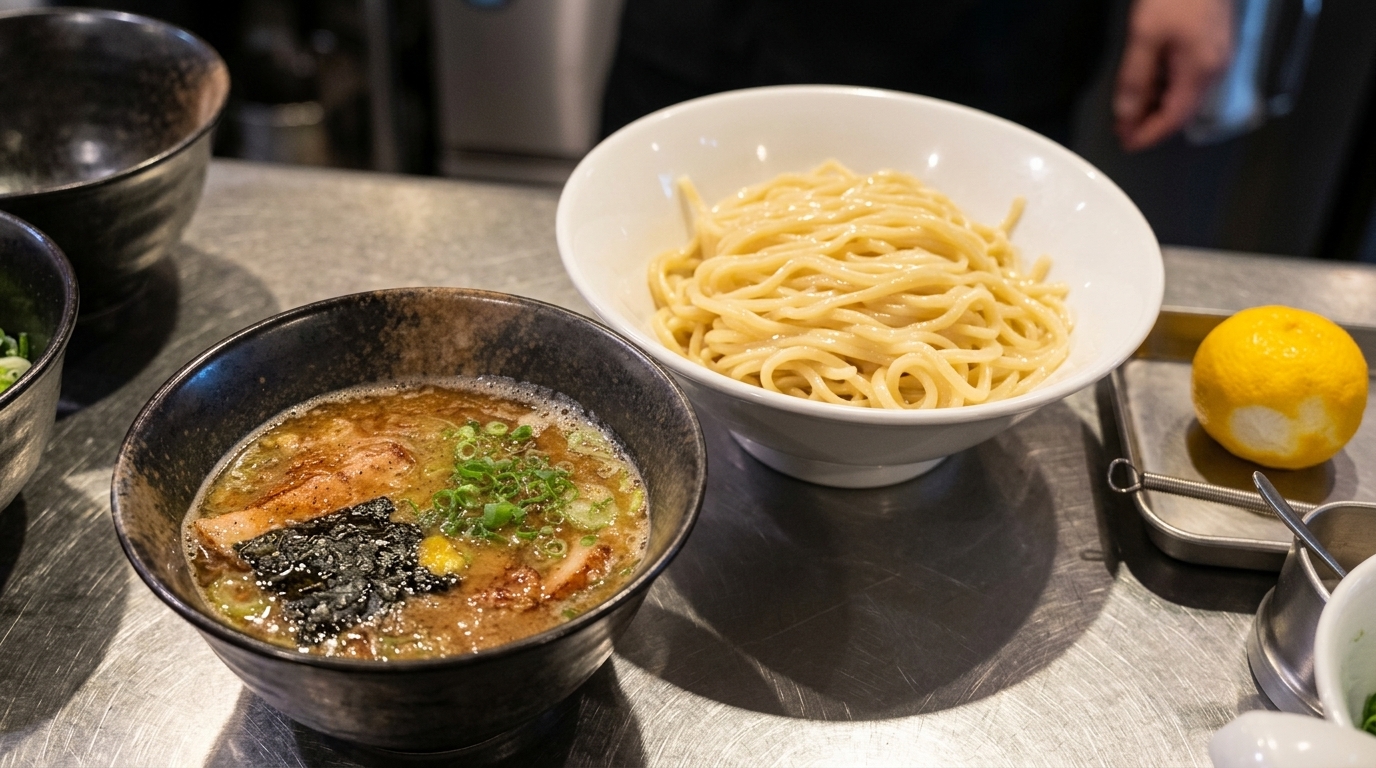 Bogaty japoński Tsukemen: Ramen do maczania na bazie ryb