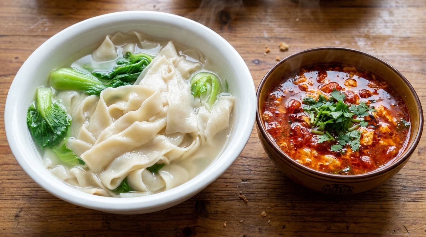 Zhanshui Mian – Chiński makaron Shaanxi z sosem pomidorowym