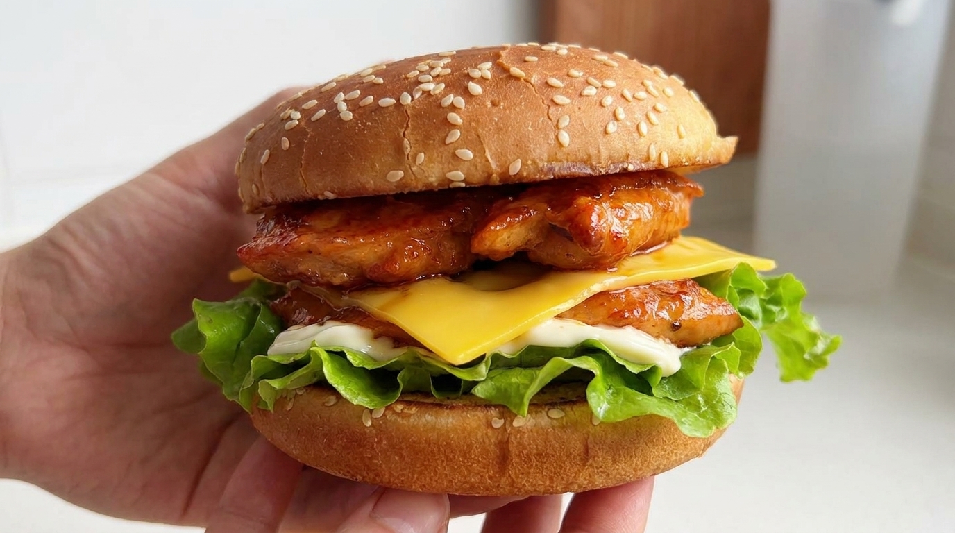 Soczysty burger z kurczakiem z Orleanu