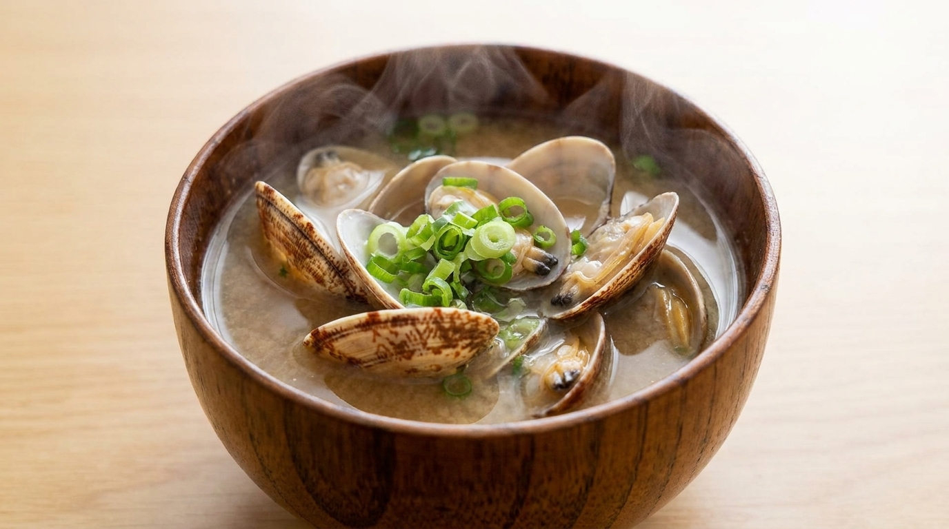 Autentyczna japońska zupa miso z małżami (Asari Miso Soup)