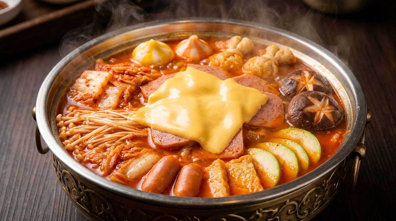 Klasyczny koreański gulasz wojskowy (Budae Jjigae)