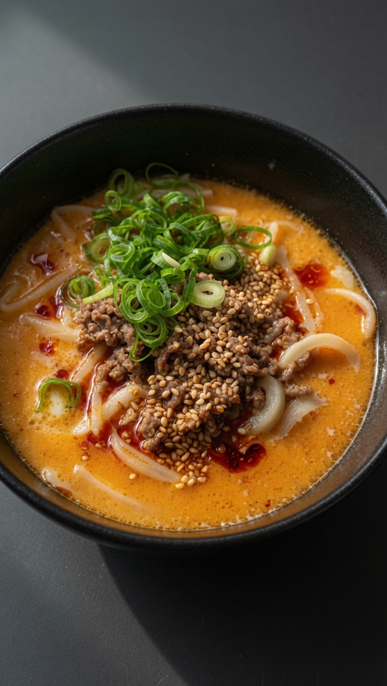 Szybki i kremowy japoński Miso Tantan Udon