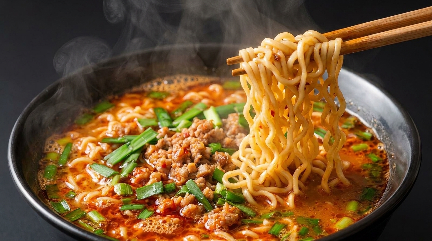 Wykwintny ramen z masłem orzechowym
