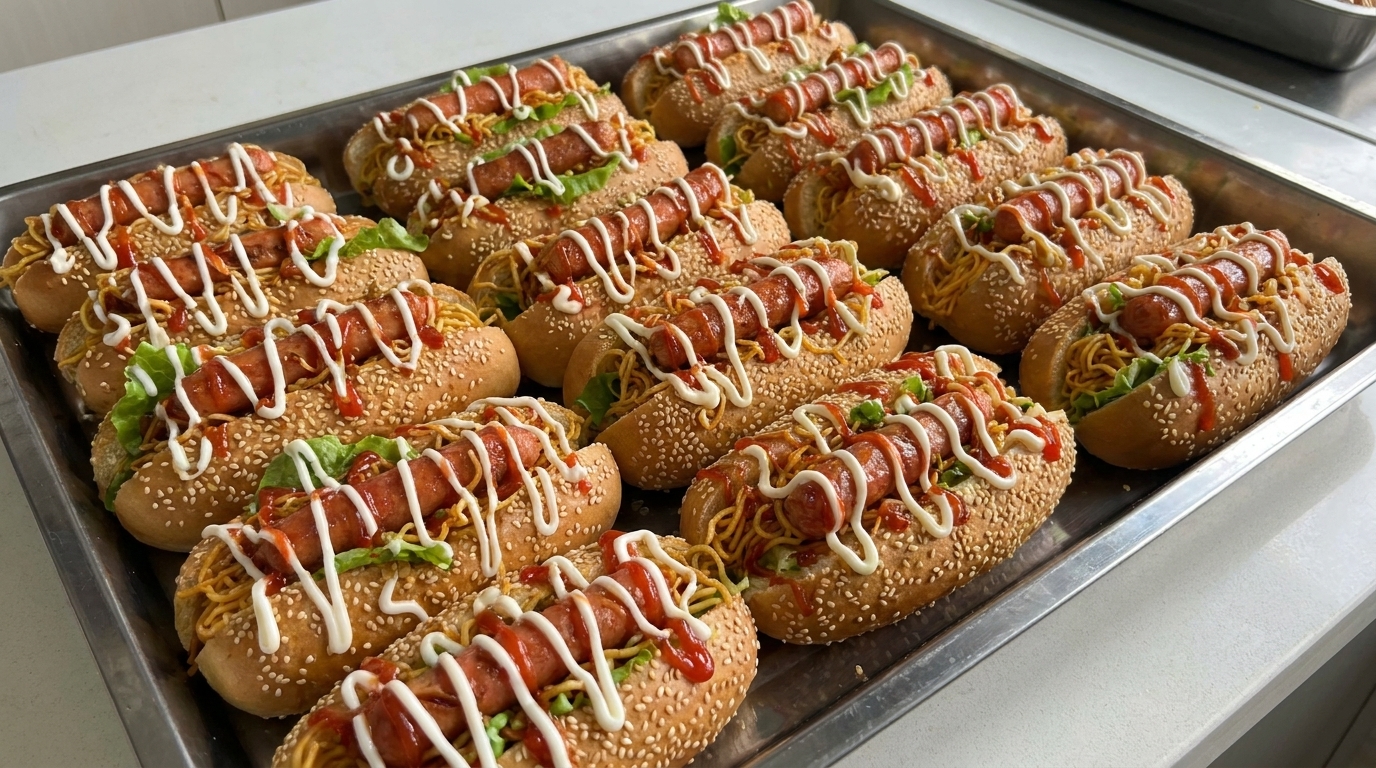 Burgery Hot Dog z Makaronem Buldak