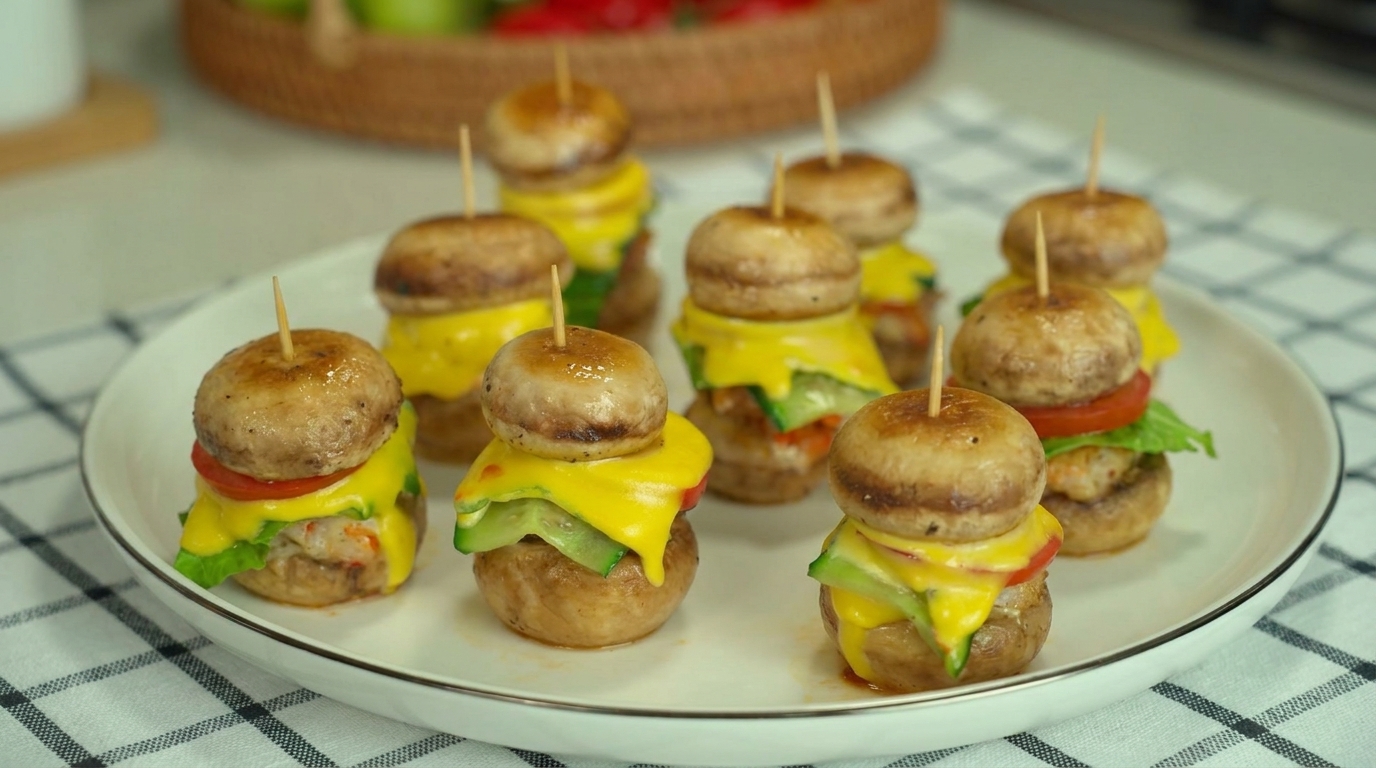 Soczyste mini burgery z pieczarek
