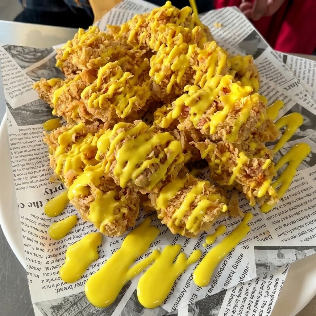 Zbliżenie na 40g musztardy w szklanej misce na wadze kuchennej.