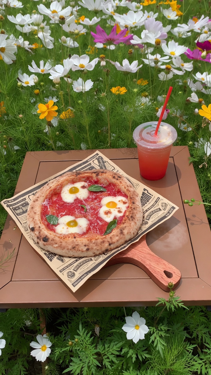 Pizza Margherita w kształcie kwiatka
