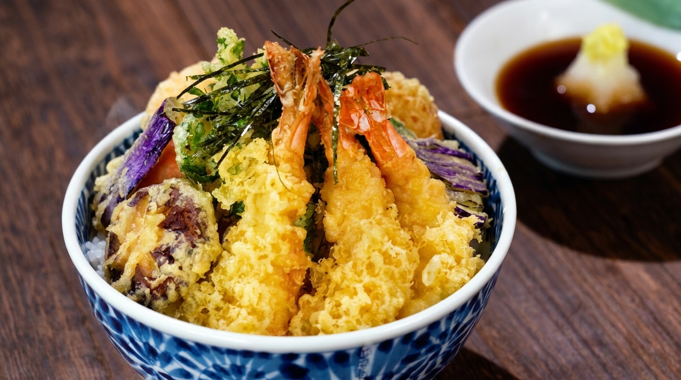 Klasyczne japońskie Tempura Don (Tendon)