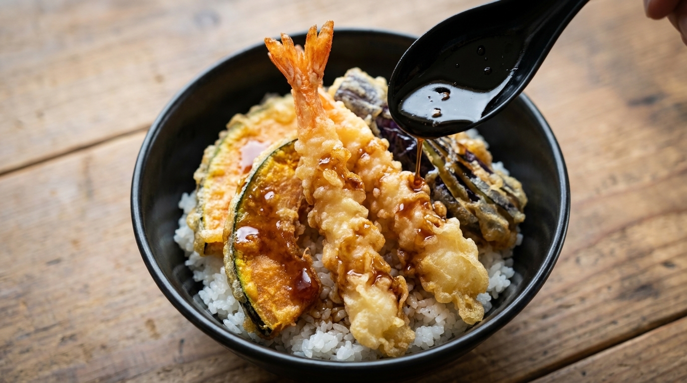 Klasyczne japońskie Tempura Don (Ten-don)