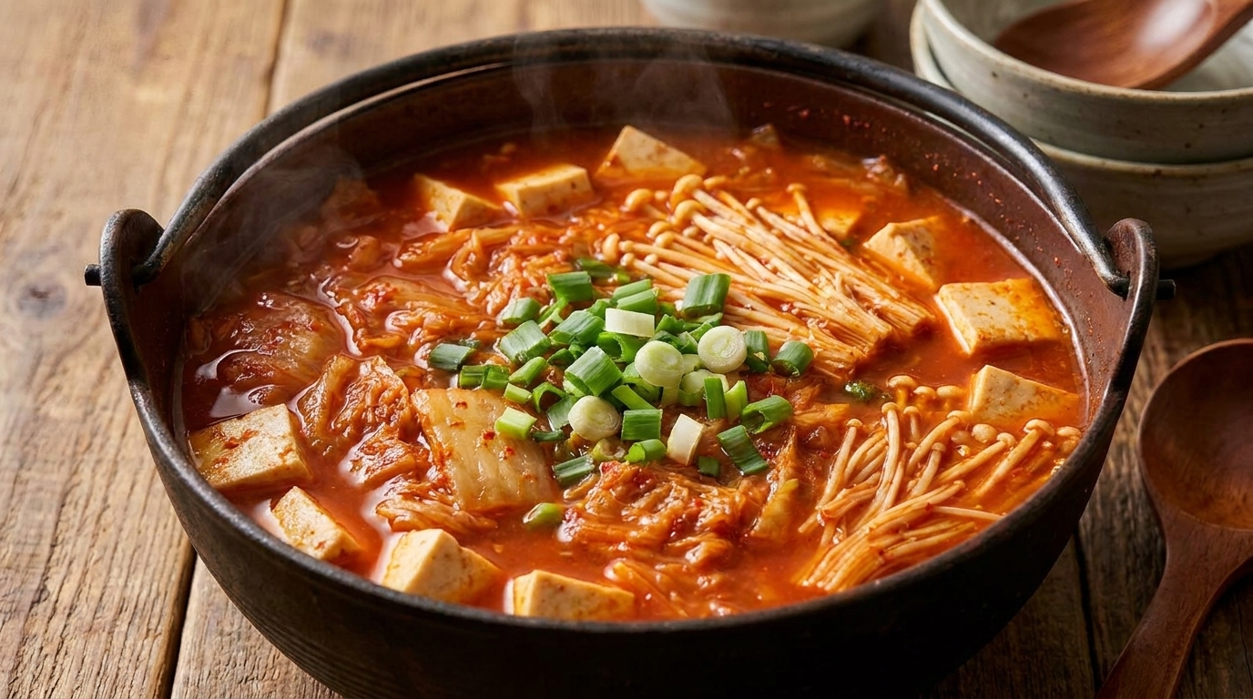 Klasyczna koreańska zupa kimchi (Kimchi Jjigae)