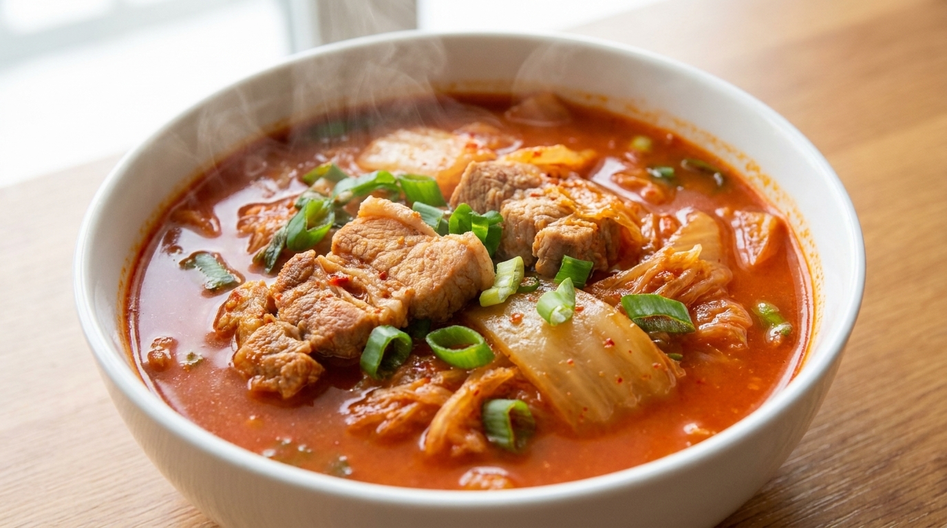 Klasyczne koreańskie Kimchi Jjigae (Gulasz z kimchi)