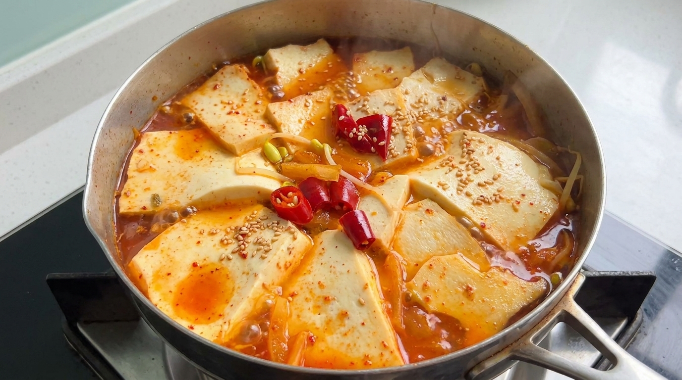 Szybka koreańska zupa kimchi z tofu (w stylu Kimchi-jjigae)