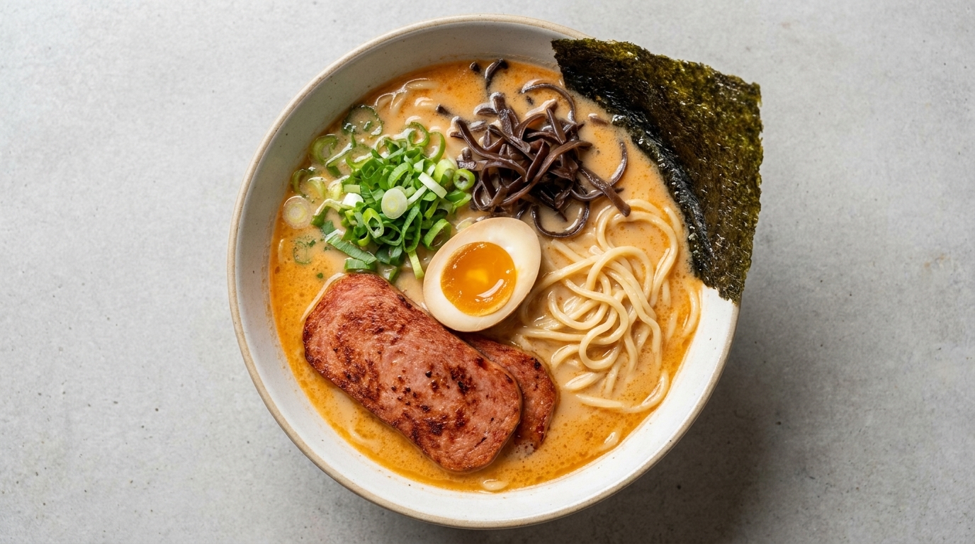 Szybki ramen w stylu japońskiego Tonkotsu