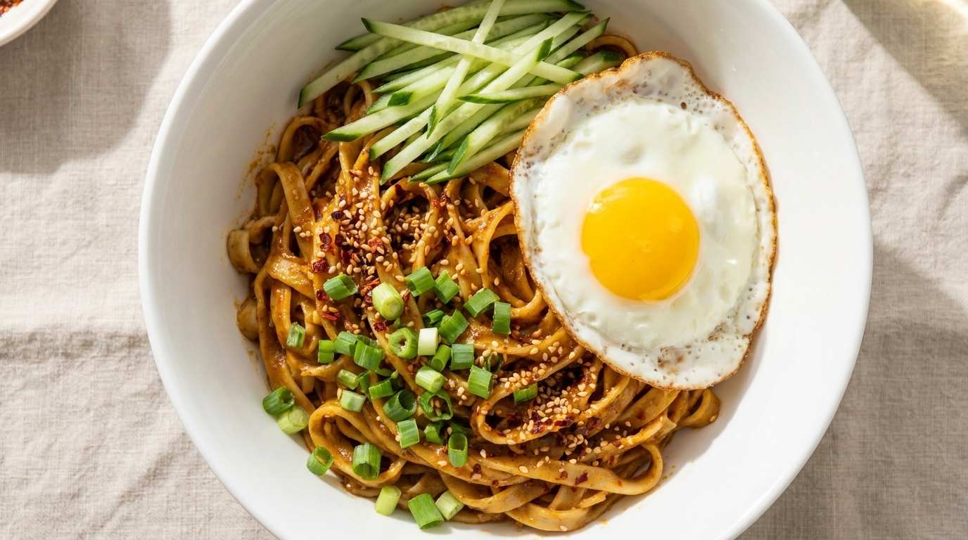 Makaron curry z sosem chili oil
