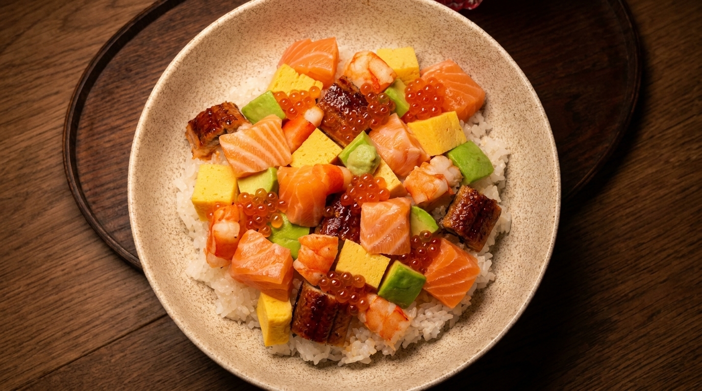 Klasyczne Edomae Chirashi Sushi