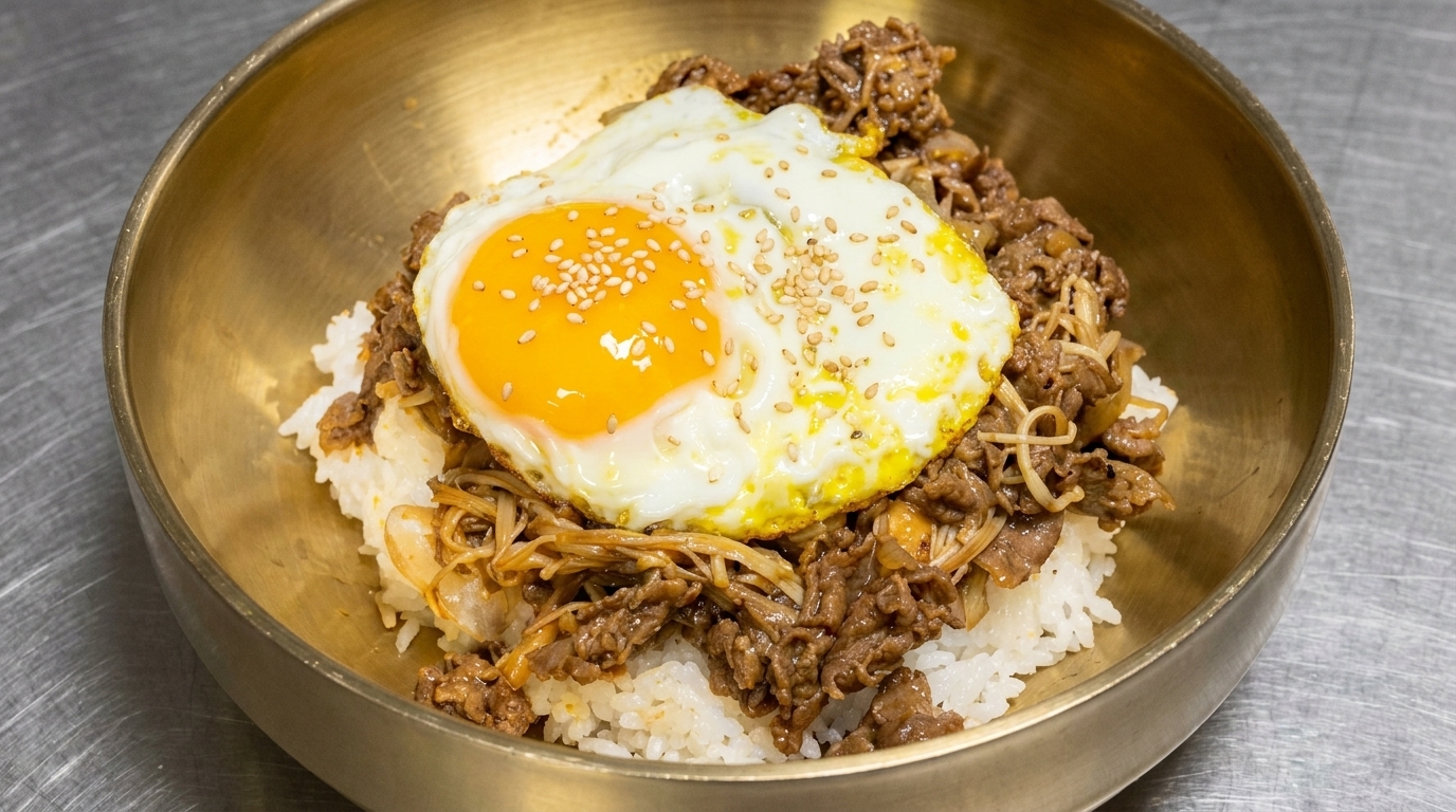 Koreańska wołowina z ryżem (Bulgogi Deopbap)