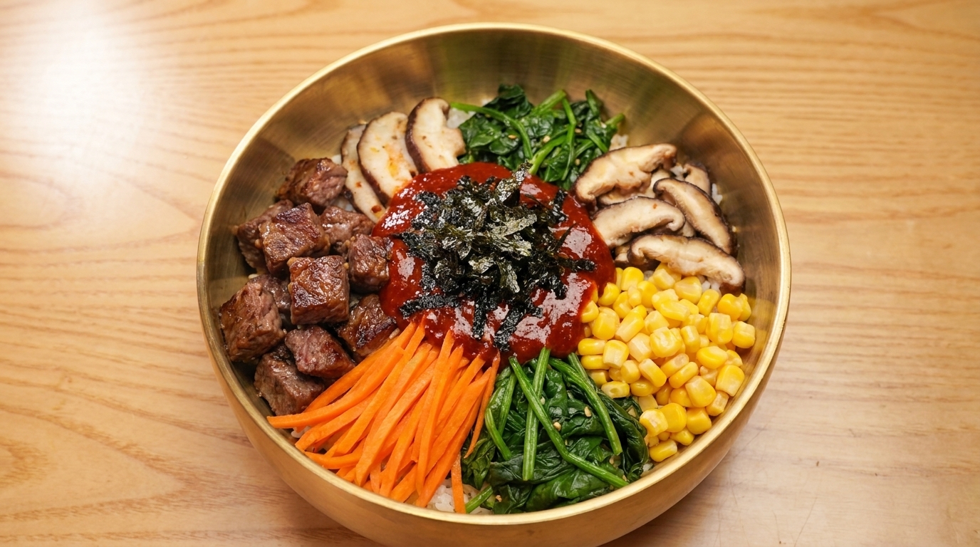 Wołowy Bibimbap i Pikantne Kalmary