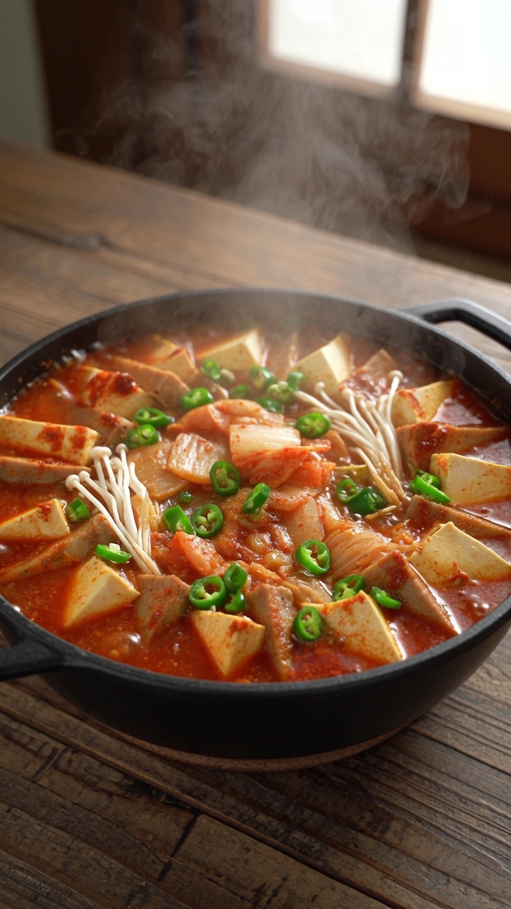 Wegańskie Koreańskie Gulasz Wojskowe (Budae Jigae)