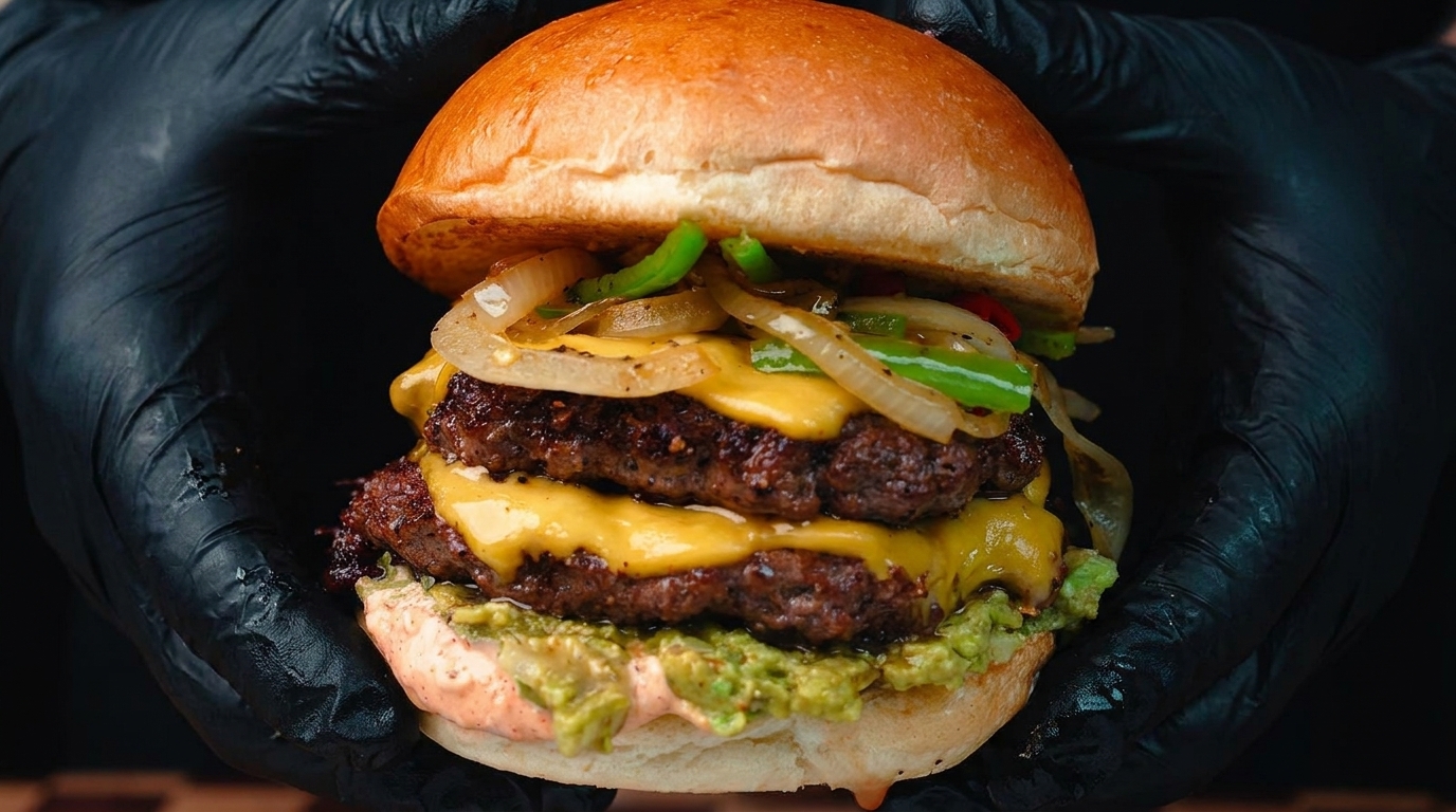 Podwójny Pikantny Cheeseburger Wołowy