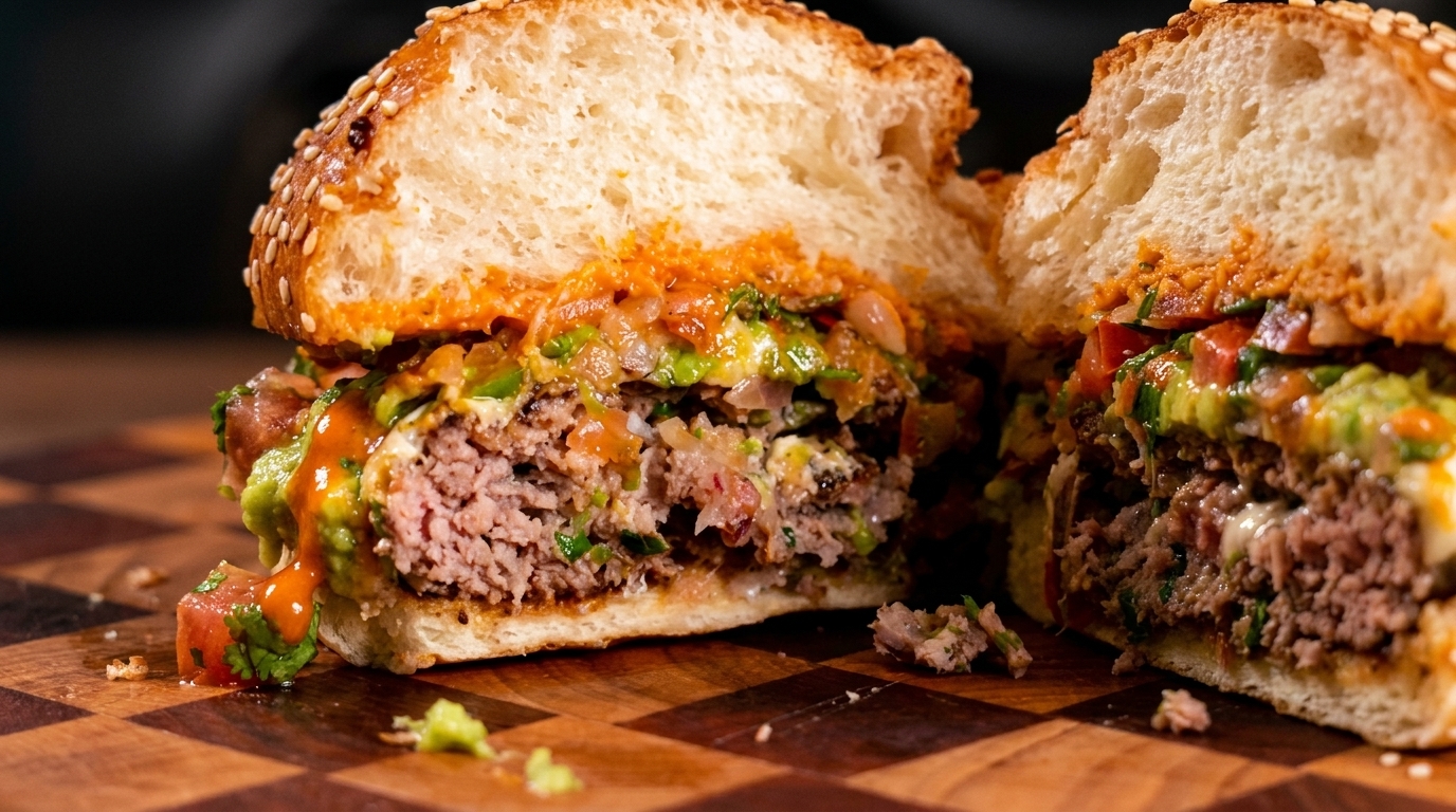 Meksykański burger wołowo-wieprzowy