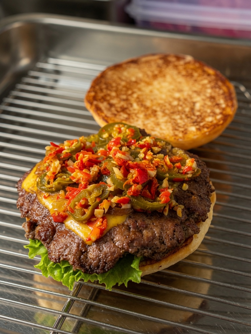 Pikantny Burger Wołowy z Chili