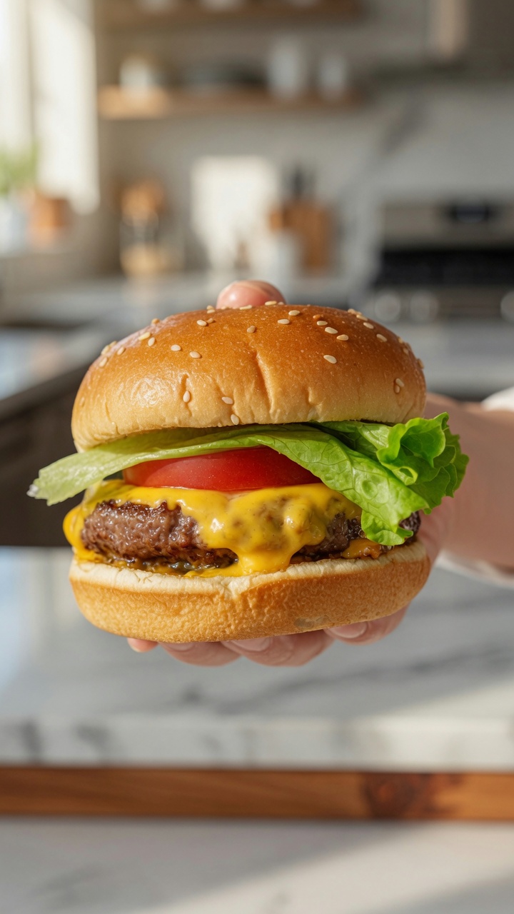 Klasyczny cheeseburger z wołowiną Angus